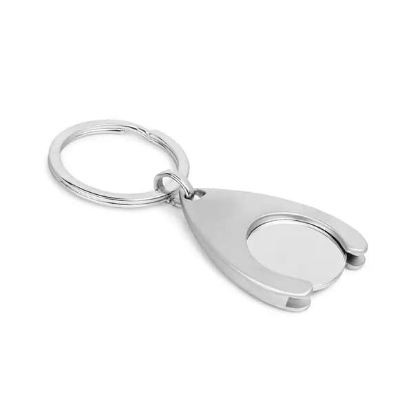 Schlüsselanhänger aus Metall - PORTHOS - Satinsilber