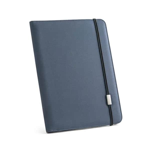 A4 Mappe aus recyceltem Polyester (100% rPET) 300D mit elastischem Verschluss - EMERGE FOLDER II - Blau