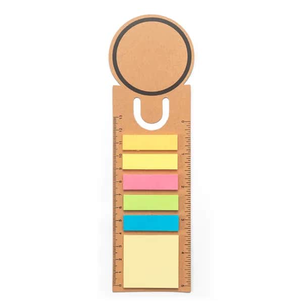 Büroset 3-in-1- aus 100 % Recyclingpapier mit runder Oberseite und schwarzem Aufdruck rundum - SAWYER - Natur
