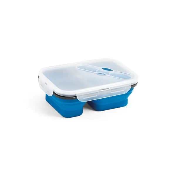Faltbare hermetische Frischhaltebox aus Silikon und PP (480 und 760 mL) - DILL - Blau