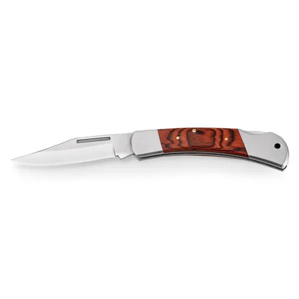 Taschenmesser aus Edelstahl und Holz - FALCON II - Natur - dunkel