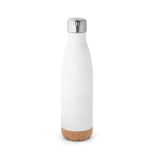 Thermoskanne aus Edelstahl und Korkboden, 560 ml - SOLBERG - Weiß