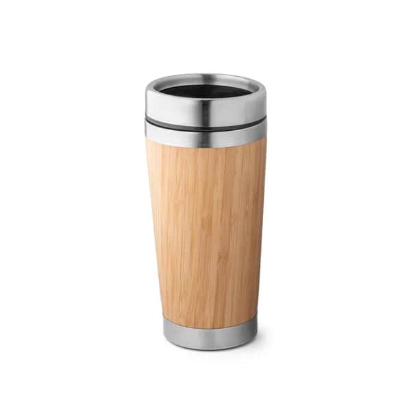 Reisebecher aus Bambus und Edelstahl 500 ml - PIETRO - Natur