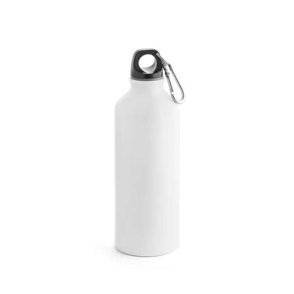 Aluminiumflasche mit Karabiner 540 ml - COLLINA - Weiß