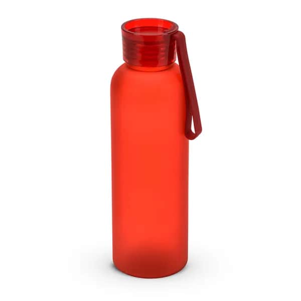 Trinkflasche (600ml) aus recyceltem PET (100 % rPET) mit matter Oberfläche - RIO rPET - Rot