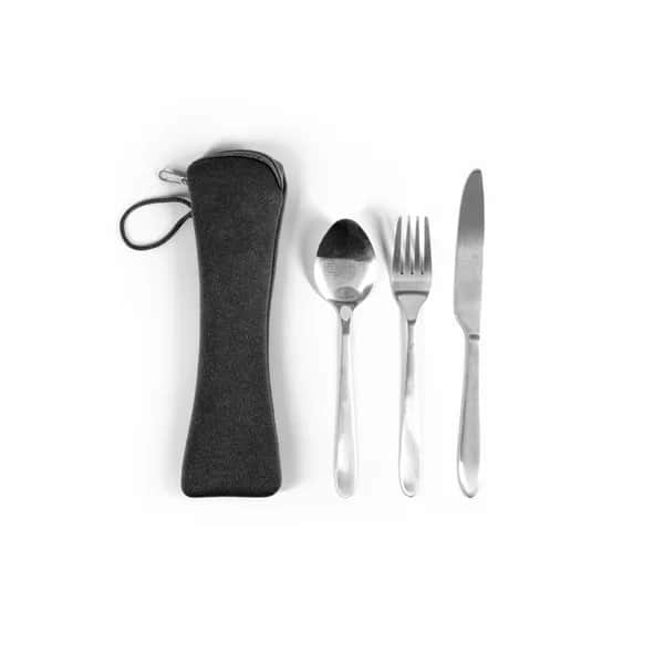 Besteckset aus Edelstahl, 3-teilig - WILEY - Satinsilber
