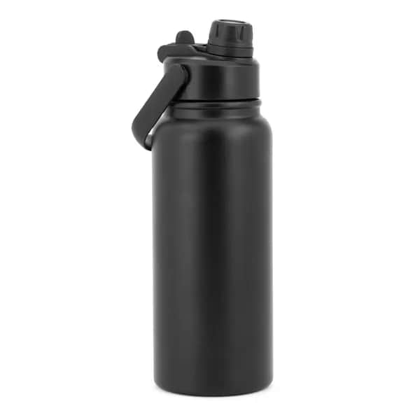 Flasche aus Edelstahl (90 % recycelt), doppelwandig vakuumisoliert - ALCARAZ - Schwarz
