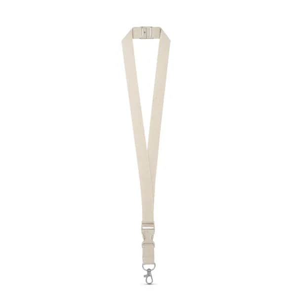Lanyard aus 100% Baumwolle mit Metallkarabiner - BALLINA - Naturhell