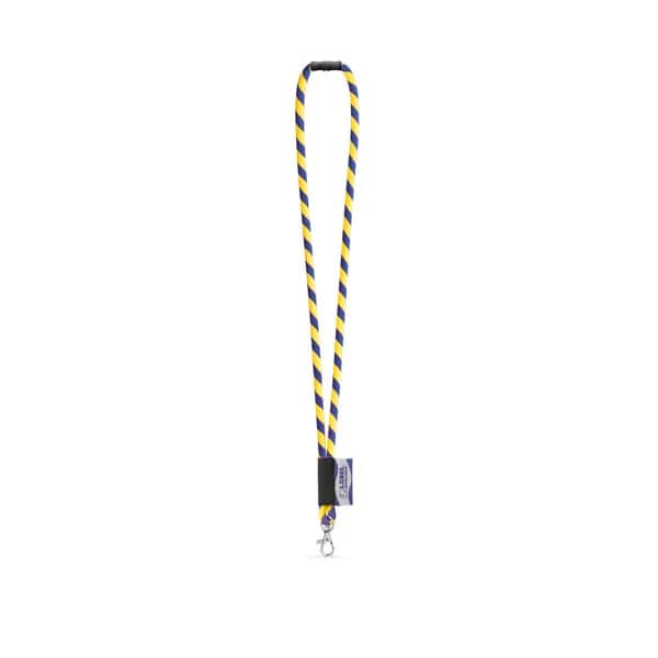 SET Lanyard Tube Long (Ø 7 mm) mit 9 mm Schnappkarabiner und Ø 7 mm Sicherheitsverschluss - WISBECH - Gelb Hexachrome