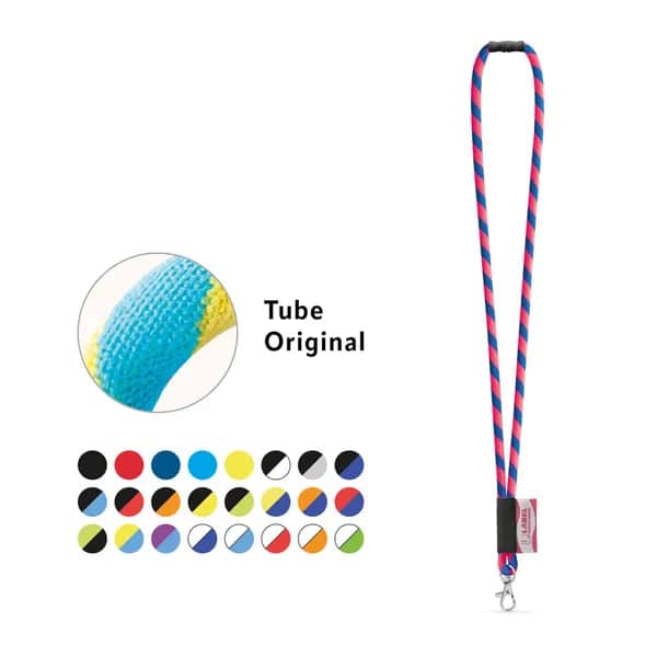 SET Lanyard Tube Long (Ø 7 mm) mit 9 mm Schnappkarabiner und Ø 7 mm Sicherheitsverschluss - WISBECH - Grün Hexachrome