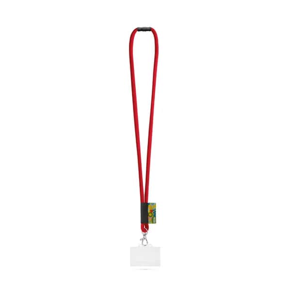 SET Lanyard Tube Long (Ø 7 mm) mit 9 mm Auslösekarabiner, Ø 7 mm Sicherheitsverschluss und 91 x 68 mm starrem Ausweis-/Kartenhalter - WATFORD - 302 - Rot