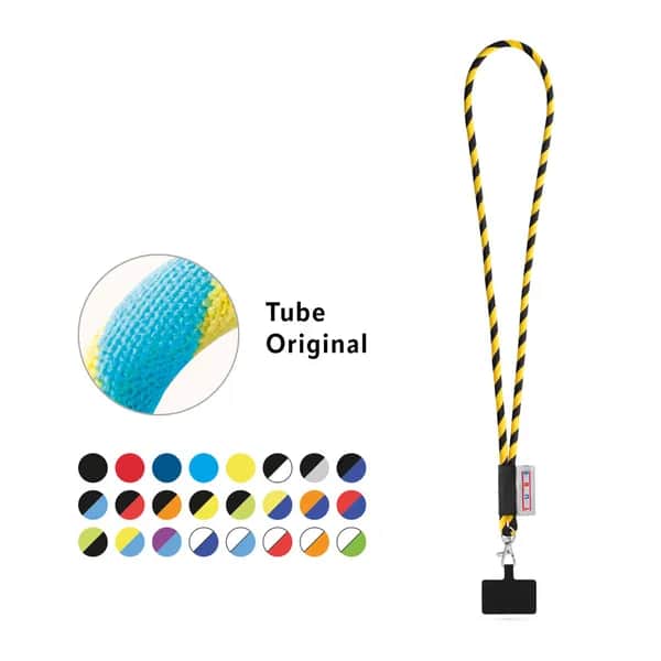SET Lanyard Tube Long (Ø 7 mm) mit 9 mm Auslösekarabiner und Handyhalterung - GOSPORT - Weiss