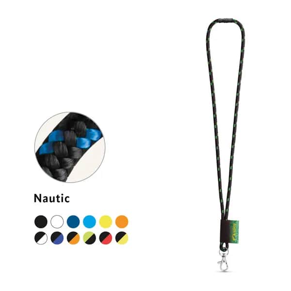 SET Lanyard NAUTIC Long (Ø 7 mm) mit 9 mm Schnappkarabiner und Ø 7 mm Sicherheitsverschluss - MANSFIELD - Orange Hexachrome