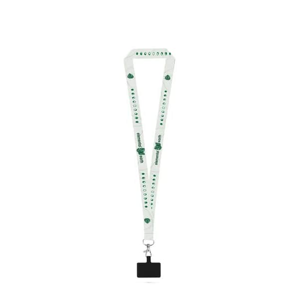 SET Lanyard SUBLIMATION Long II (20 mm) mit 20 mm Auslösekarabiner und Handyhalterung - HARLOW - 301 - Weiß