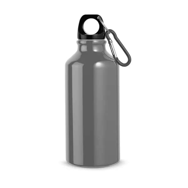 Aluminium-Sportflasche mit Karabiner 400 ml - LANDSCAPE S - Gewehrmetall