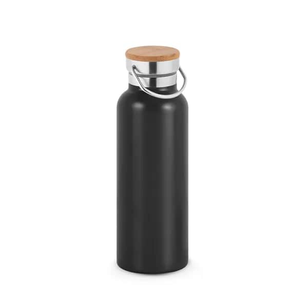 Trinkflasche aus Edelstahl (36% recycelt) (570 mL), doppelwandig und vakuumisoliert - RAGNAR - Schwarz