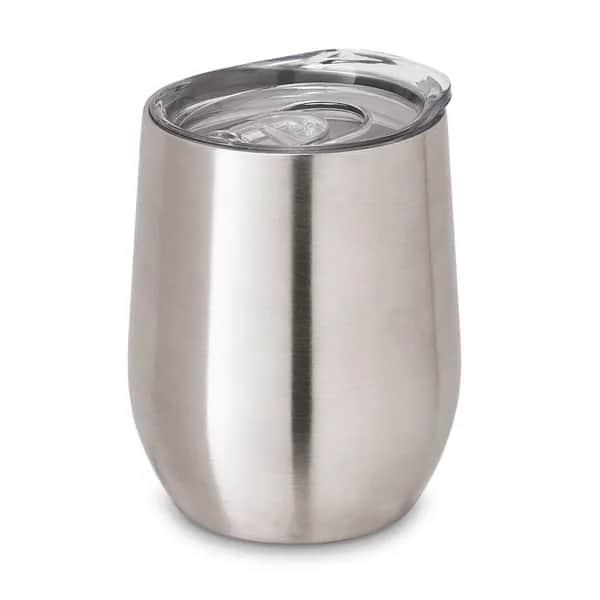 Reisebecher aus Edelstahl 400 ml - RONDE - Satinsilber
