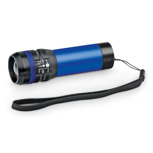 Taschenlampe aus Aluminium mit Zoomfunktion und 3 Lichtmodi - ZOOMIN - Blau