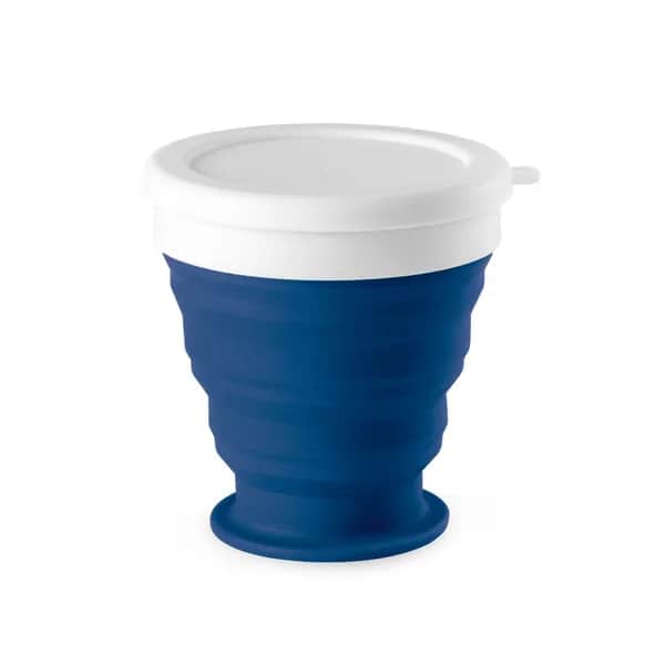 faltbarer Reisebecher aus Silikon und PP 250 ml - ASTRADA - Blau