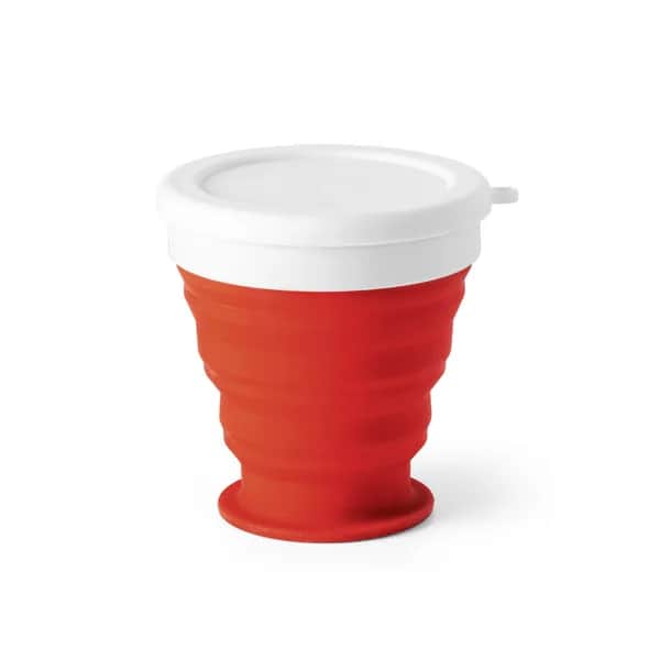 faltbarer Reisebecher aus Silikon und PP 250 ml - ASTRADA - Rot