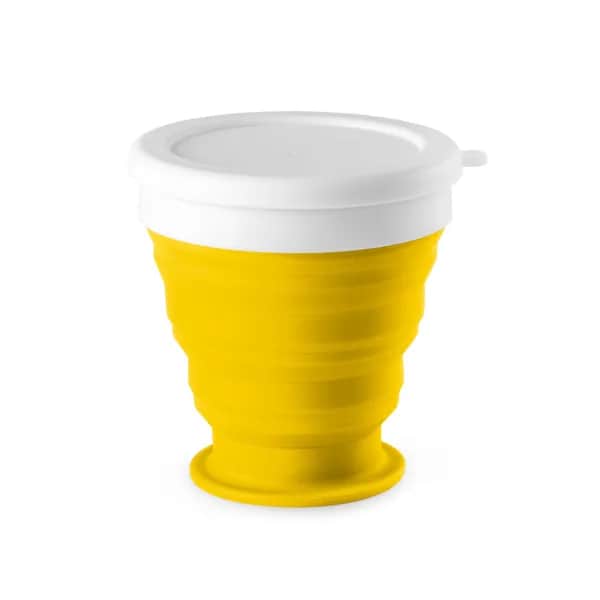 faltbarer Reisebecher aus Silikon und PP 250 ml - ASTRADA - Gelb