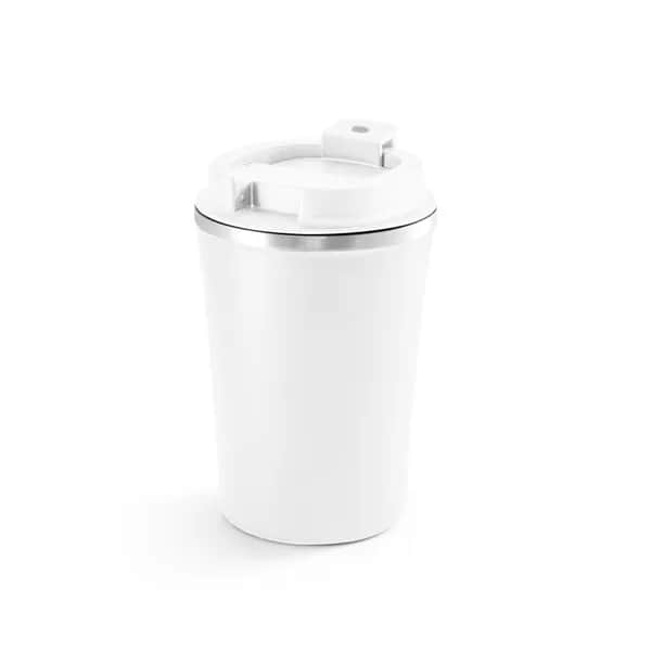 Reisebecher aus Edelstahl und PP 470 ml - PHELPS - Weiß
