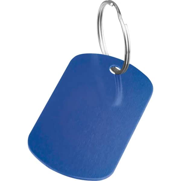 Schlüsselanhänger Metallplättchen LIESELOTTE - blau