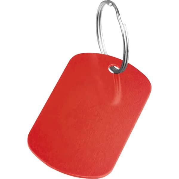 Schlüsselanhänger Metallplättchen LIESELOTTE - rot