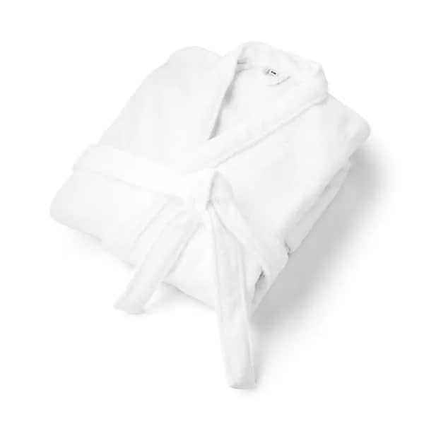 Bademantel (350 g/m²) aus Baumwolle (82%) und recycelter Baumwolle (18%) - RUFFALO - Weiß