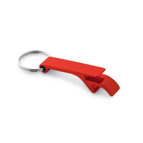 Schlüsselanhänger mit Kapselöffner aus recyceltem Aluminium - RE-BAITT - Rot