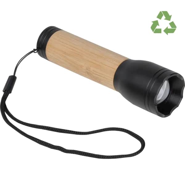 Bambus Taschenlampe mit Akku TRAVIS - beige