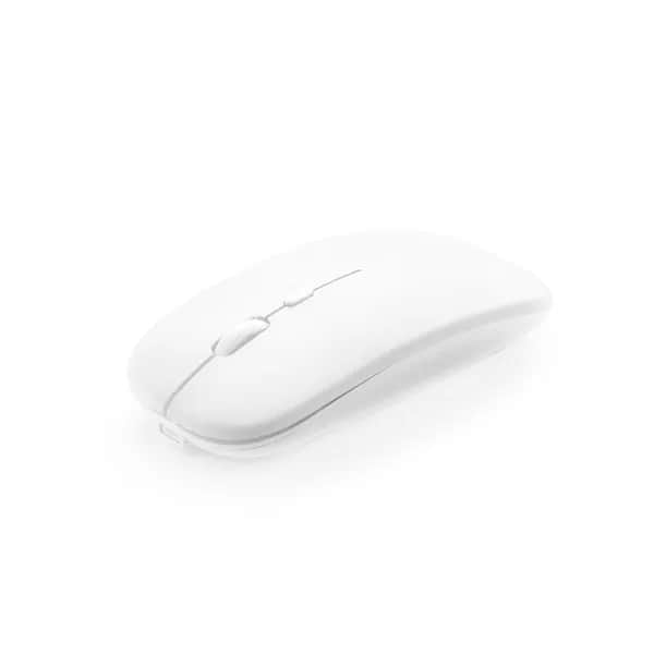 Wireless Maus mit 500mAh Akku aus recyceltes ABS (100% rABS) - KHAN - Weiß