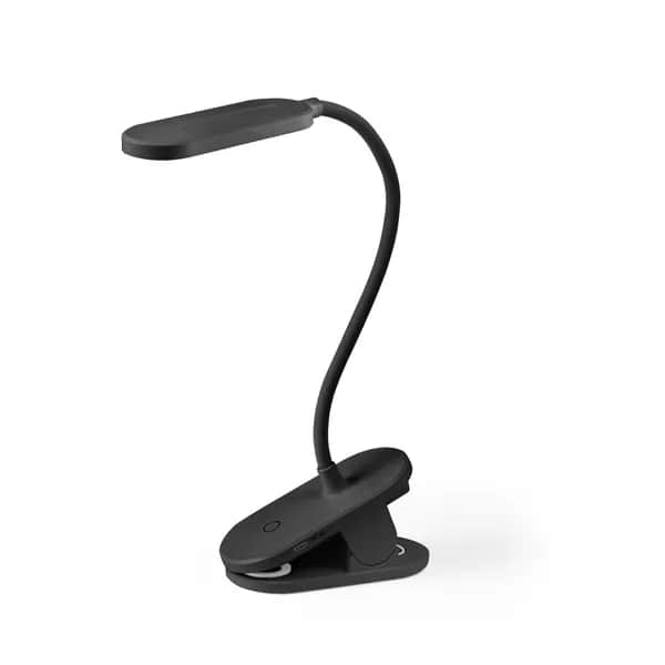 Tragbare Schreibtischlampe mit Clip und 30 Stunden Betriebsdauer aus 65 % rABS - NESBIT II - Schwarz