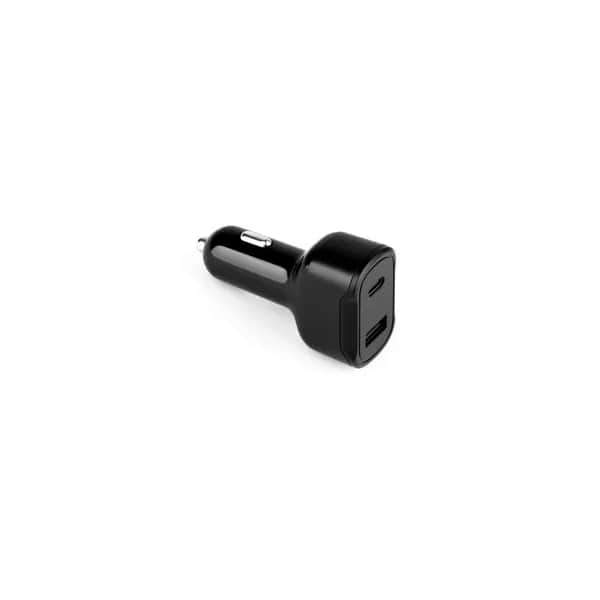 KFZ-Ladegerät mit USB-A Anschluss 18W und USB-C 20W in recyceltes ABS (100 % rABS) - DIRAC - Schwarz