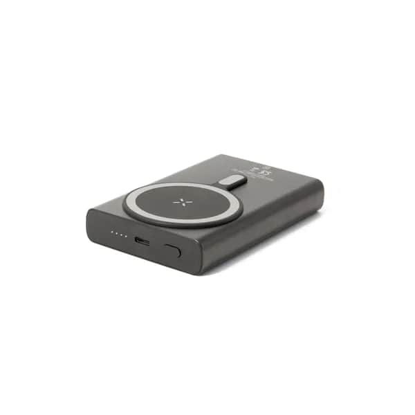 Magnetische Powerbank mit Schnellladefunktion aus recyceltem Aluminium und recyceltem ABS, 10000 mAh - WRIGHT 10 - Schwarz