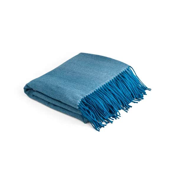 Decke aus 100% Acryl mit einem Band für Personalisierungskarte (270 g/m²) - SMOOTH - Blau