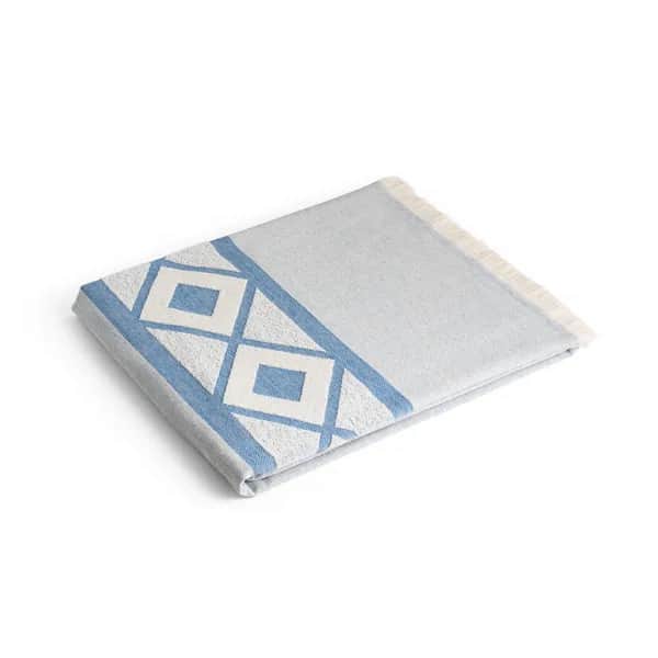 Multifunktions- und Badetuch (350g/m²) aus Baumwolle (85%) sowie recycelter Baumwolle (15%), leicht und widerstandsfähig - MALEK - Blau