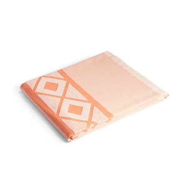 Multifunktions- und Badetuch (350g/m²) aus Baumwolle (85%) sowie recycelter Baumwolle (15%), leicht und widerstandsfähig - MALEK - Orange