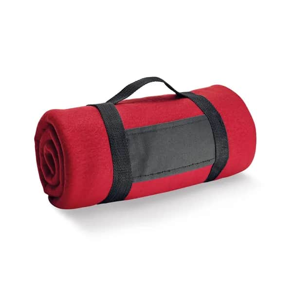 Fleecedecke (180 g/m²) mit abnehmbarem Griff - THORPE - Rot