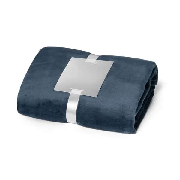 Fleecedecke (240 g/m²) mit Personalisierungskarte - DYLEAF - Blau