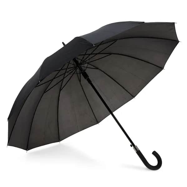 Regenschirm mit 12 Stangen aus 190T-Polyester mit automatischer Öffnung - GUIL - Schwarz