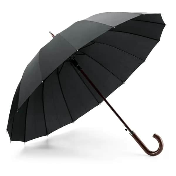 Regenschirm mit 16 Stangen aus 190T-Pongee mit automatischer Öffnung - HEDI - Schwarz