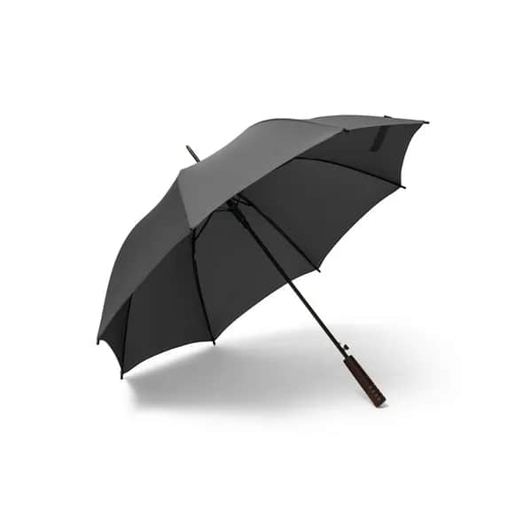 Regenschirm aus recyceltem Polyester (100% rPET) Pongé mit automatischer Öffnung - APOLO - Schwarz