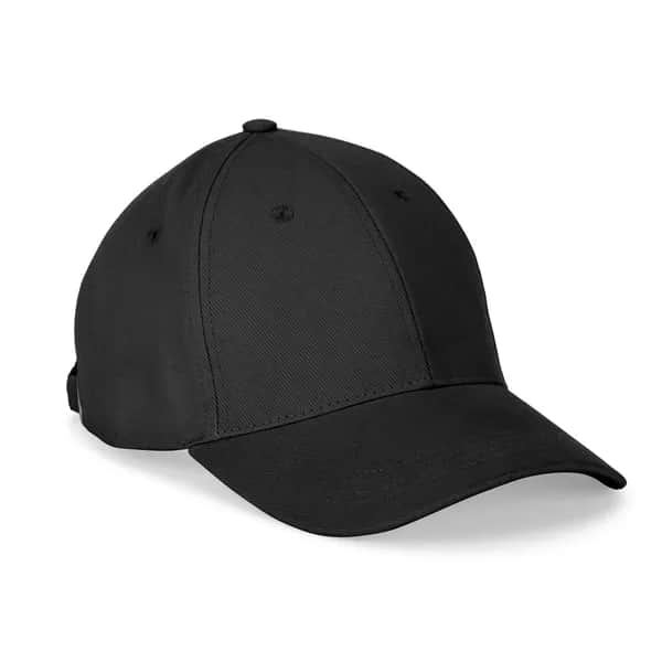 Kappe aus 100 % Baumwolle (260 g/m²) mit 6 Paneelen - NATHAN - Schwarz