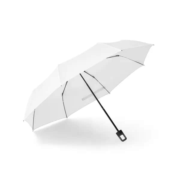 21-Zoll-Regenschirm aus recyceltem Polyester (100 % rPET) 190T winddichtem Pongee - GEORGE - Weiß