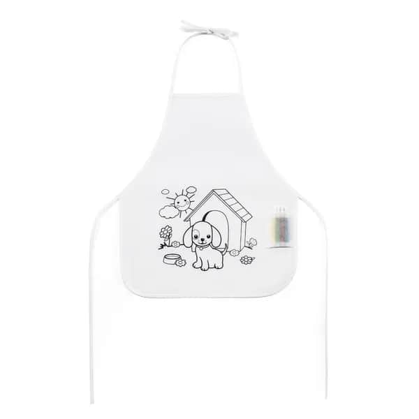 Kinderschürze zum Ausmalen aus Vliesstoff (80 g/m²) - NILO - Weiß