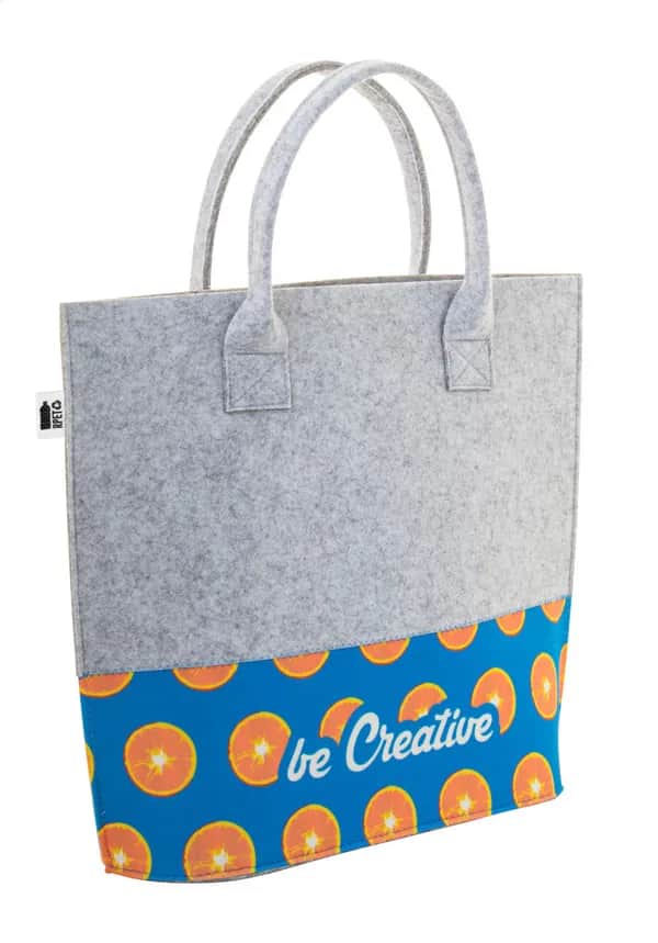 individuelle RPET Einkaufstasche - CreaFelt Shop C - weiß