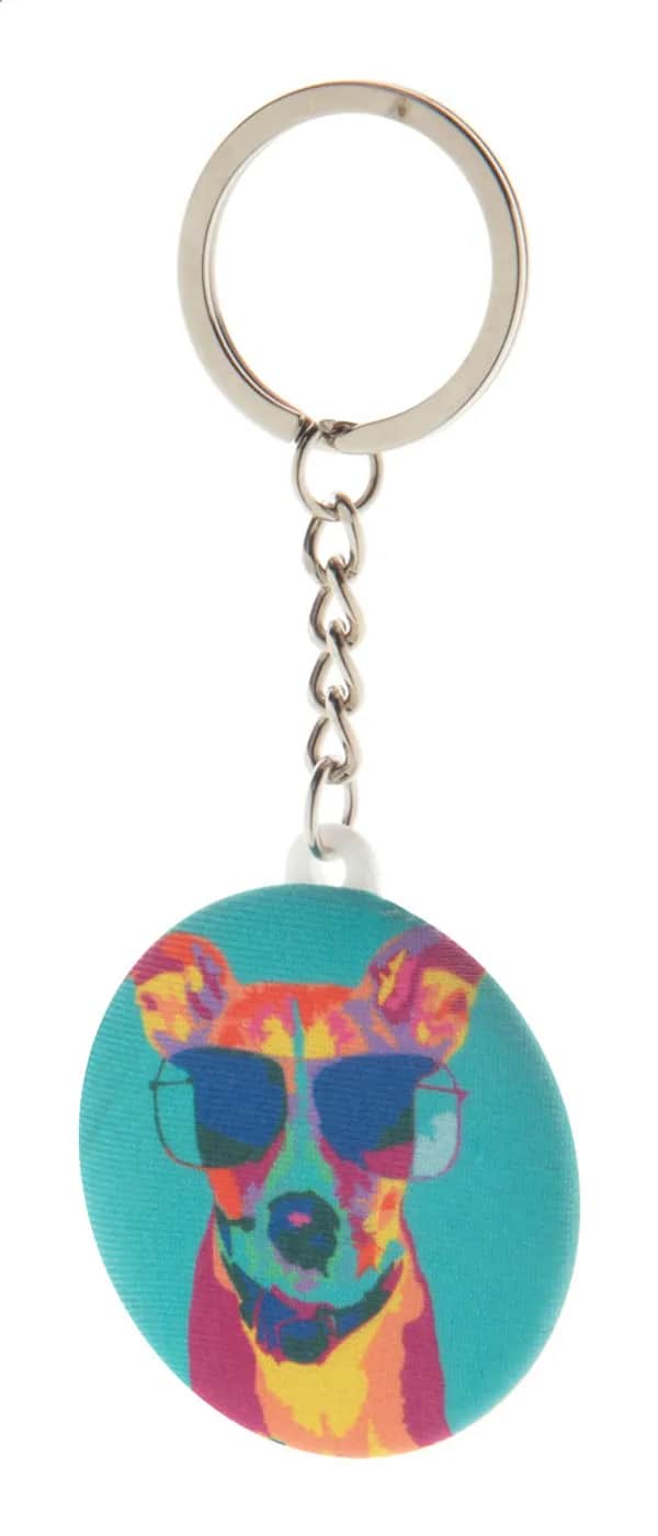 Button-Schlüsselanhänger - KeyBadge RPET Mini - weiß