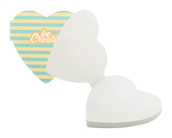 Individueller Haftnotizblock - CreaStick Seed Heart - weiß