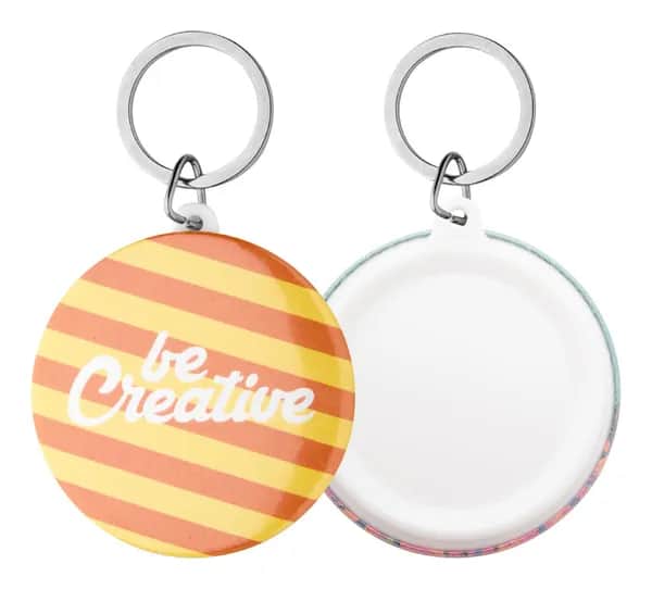 Button-Schlüsselanhänger - KeyBadge Maxi - weiß